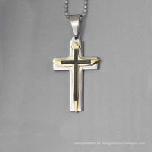 Novo design jesus cristo pingente de cruz, banhado a ouro pingente de cruz